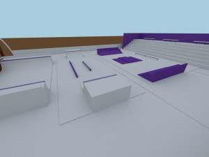 street skatepark extreme stadium 3D Model