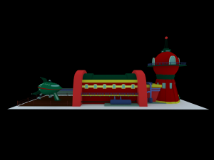 futurama planet express 3d scene Modello 3D