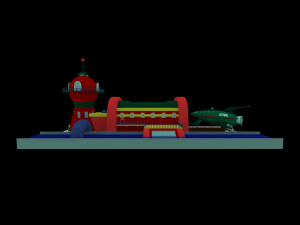 futurama planet express 3d scene Modello 3D