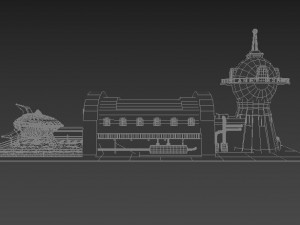 futurama planet express 3d scene Modello 3D