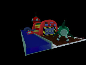 futurama planet express 3d scene Modello 3D