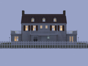 amityville wooden house Modèle 3D
