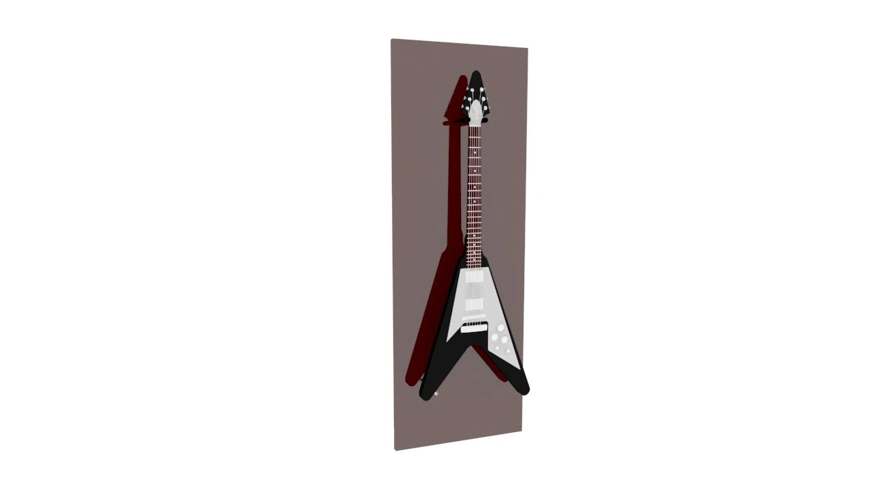gibson flyin v electroguitar 3D Model .c4d .max .obj .3ds .fbx .stl .blend 