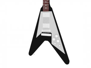 gibson flyin v electroguitar 3D Model
