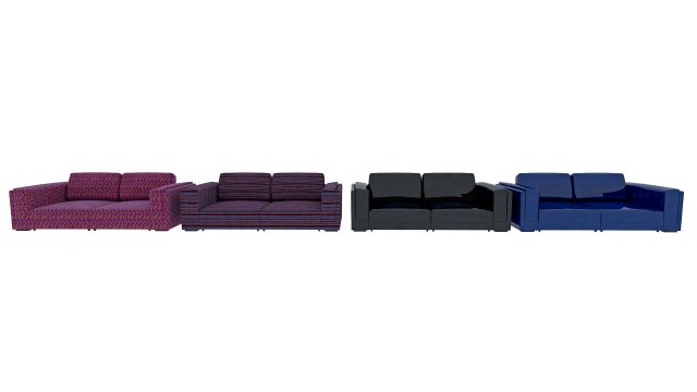 sofa sorrento in four colours Model 3D .c4d .max .obj .3ds .fbx .stl .blend 