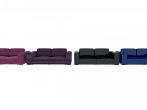 bank sorrento in vier kleuren 3D Model