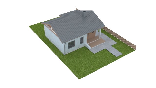 onefloor house 3D Model .c4d .max .obj .3ds .fbx .stl .blend 