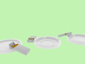 three ashtrays and cigarettes 3D Model