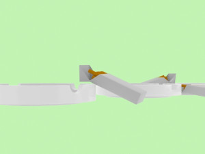 three ashtrays and cigarettes 3D Model