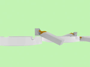 &uuml;&ccedil; k&uuml;l tablası ve sigara 3D Model