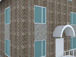 casa de alvenaria com piscina Modelo 3D