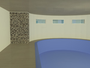 brick house with pool 3D 모델