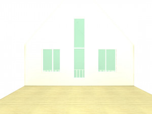 brick house with pool 3D 모델
