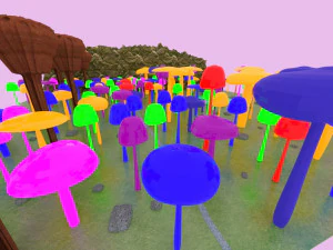 입찰 매시룸 숲 3D 모델