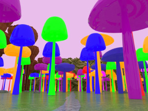 bid mashroom forest Model 3D