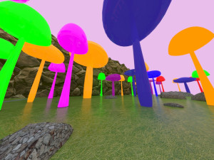 bid mashroom forest Model 3D
