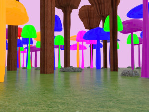 bid mashroom forest Model 3D