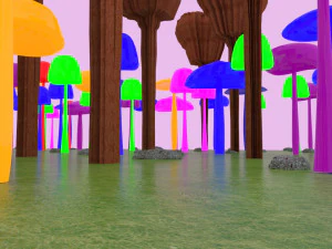 bid mashroom forest 3D Model