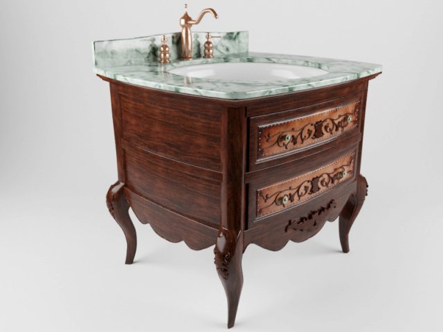 bathroom cabinet 3D Model .c4d .max .obj .3ds .fbx .stl .blend 