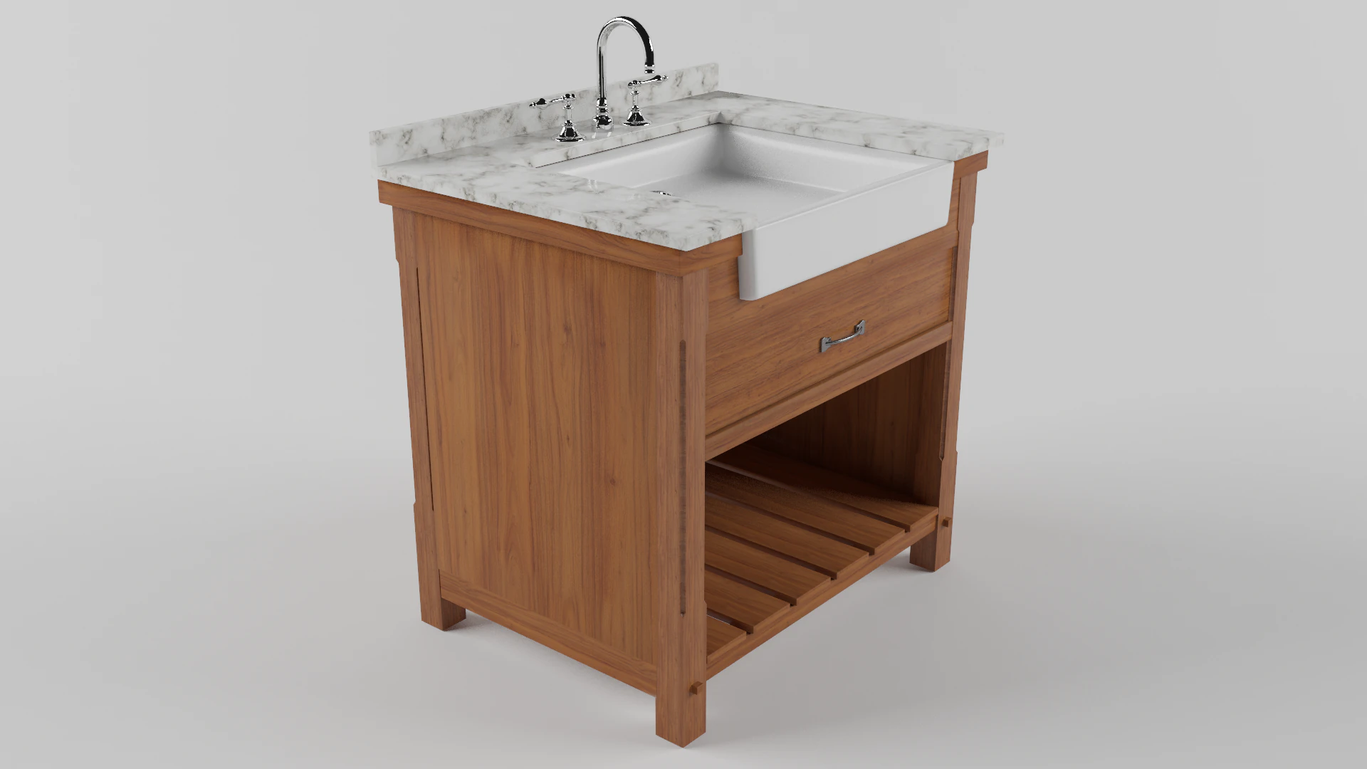 Sink cabinet 3D Model .c4d .max .obj .3ds .fbx .stl .blend 