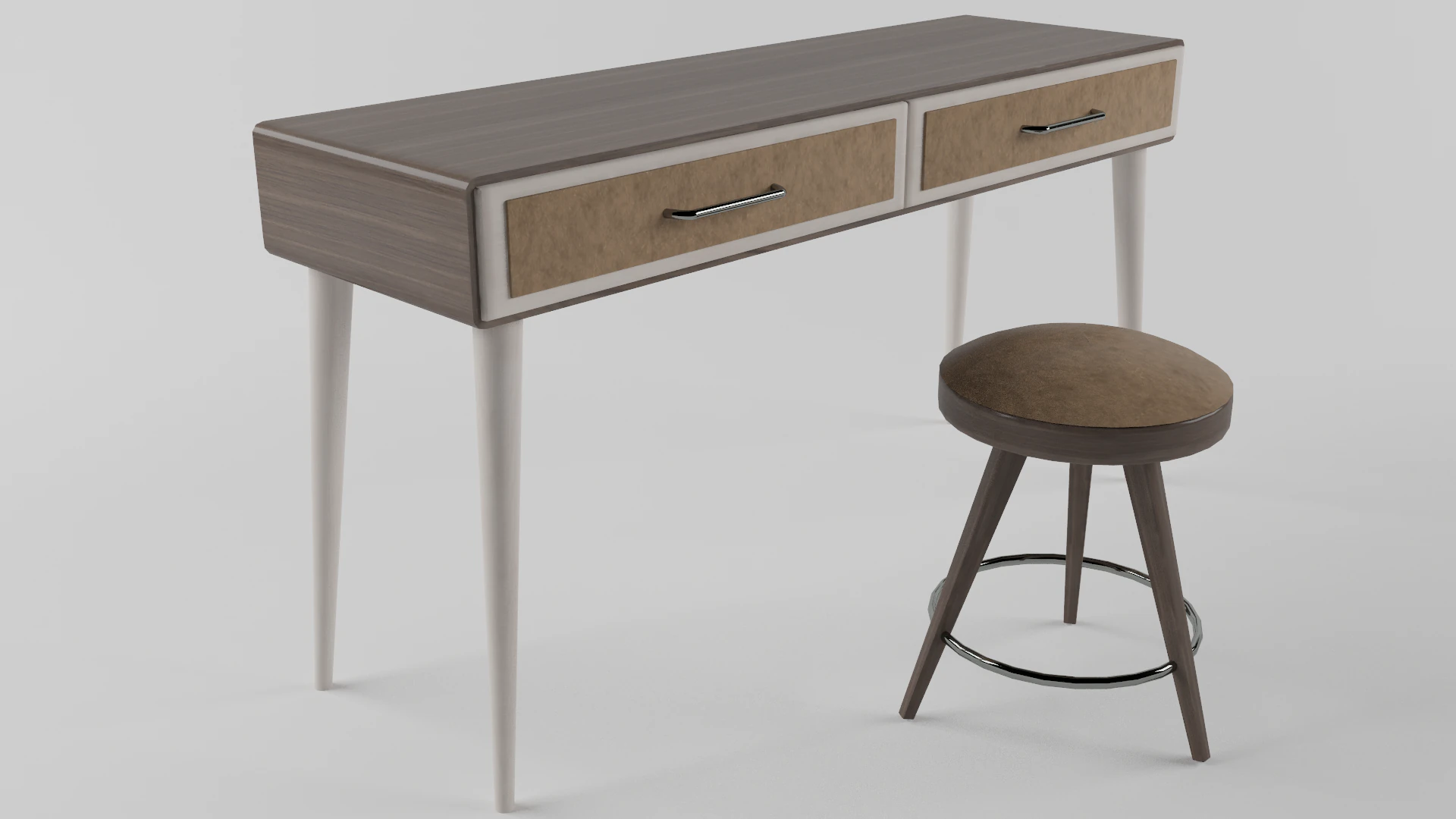 Study desk 3D Model .c4d .max .obj .3ds .fbx .stl .blend