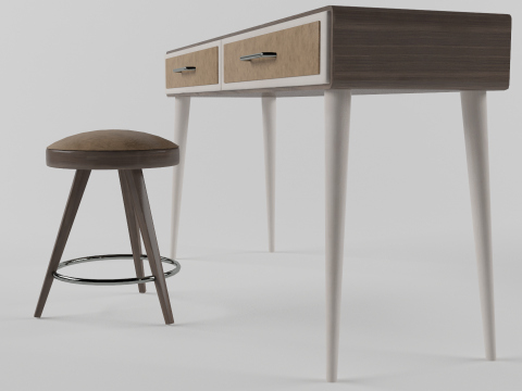 escritorio de estudio Modelo 3D