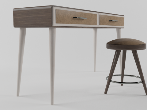 escritorio de estudio Modelo 3D