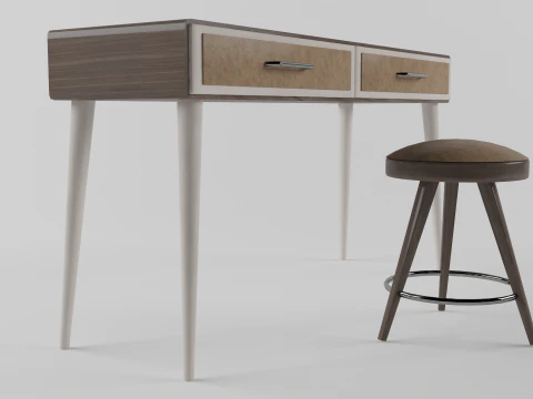 Study desk 3D Model
