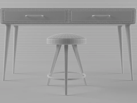 Study desk 3D Model