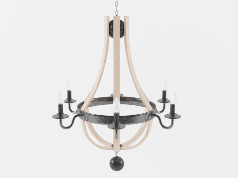 Lustre de madeira Modelo 3D