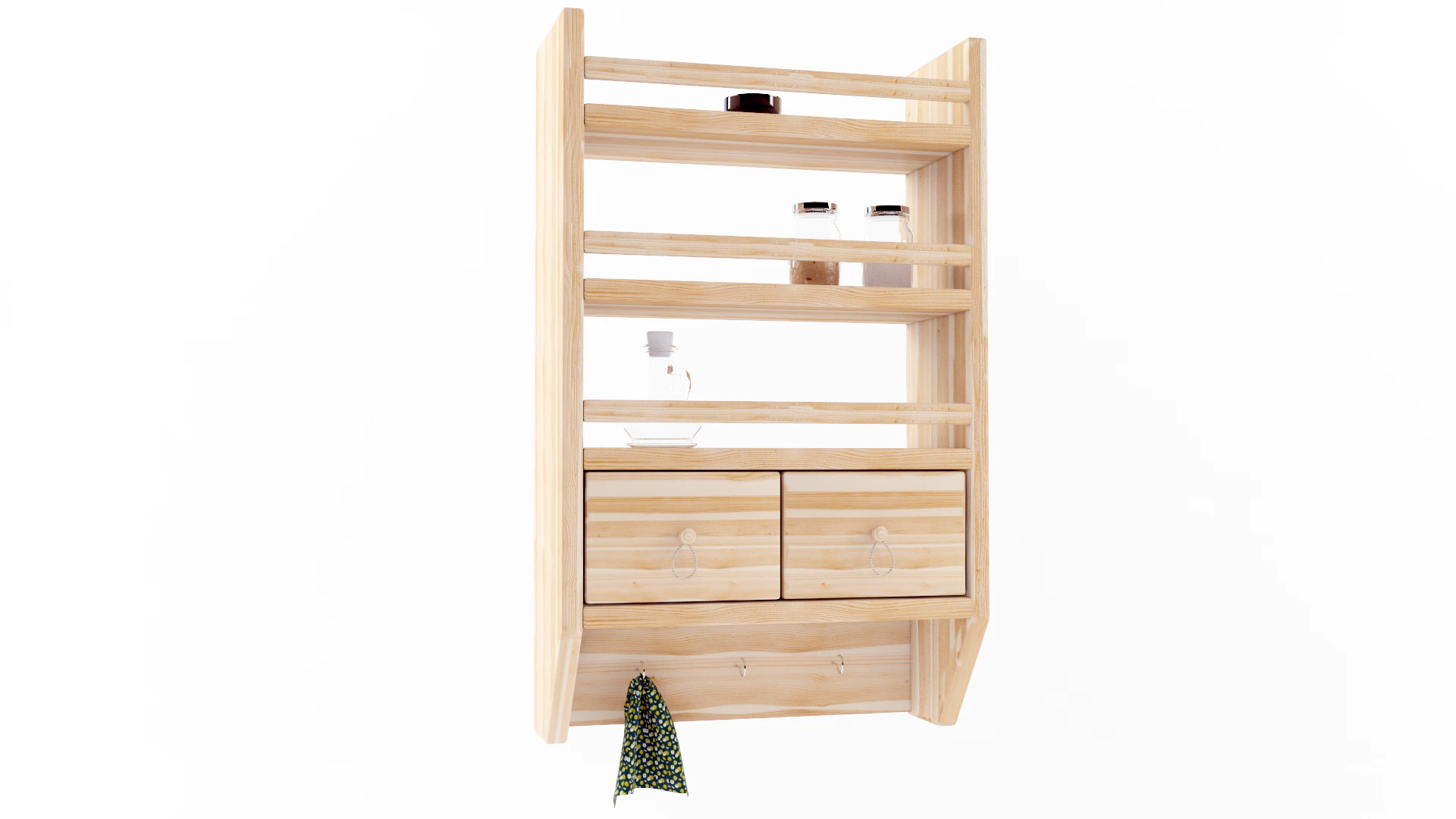 Kitchen shelf 3D Model .c4d .max .obj .3ds .fbx .stl .blend 