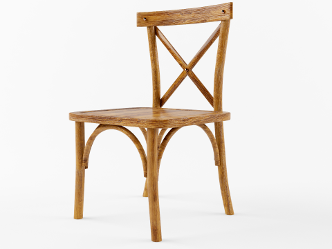 Chaise en bois Modèle 3D