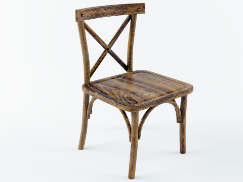 Chaise en bois Modèle 3D