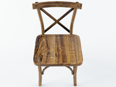 Chaise en bois Modèle 3D