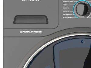 wash machine samsung ww8500k 3D Model
