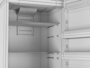 refrigerator indesit df 5200 w opening 3D Model