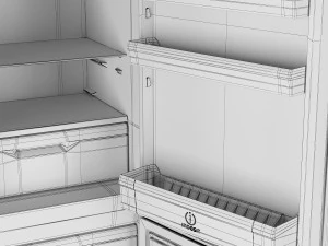 refrigerator indesit df 5200 w opening 3D Model