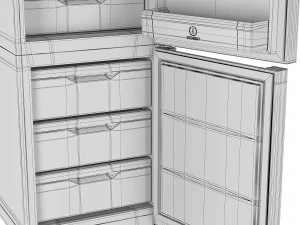 refrigerator indesit df 5200 w opening 3D Model