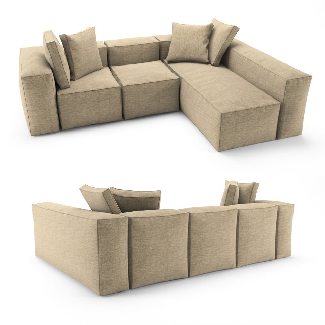 corner sofa loft 3D Model .c4d .max .obj .3ds .fbx .stl .blend 