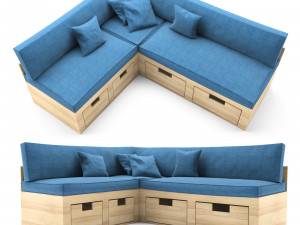 corner sofa for kitchen 3D Model