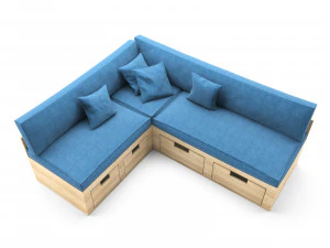 sof&aacute; esquinero para cocina Modelo 3D