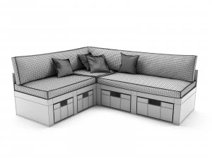 sof&aacute; esquinero para cocina Modelo 3D