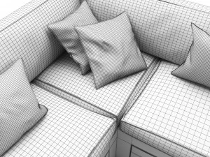 sof&aacute; esquinero para cocina Modelo 3D