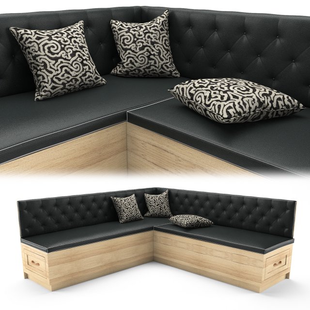 corner sofa for kitchen 2 Modelo 3D .c4d .max .obj .3ds .fbx .stl .blend 