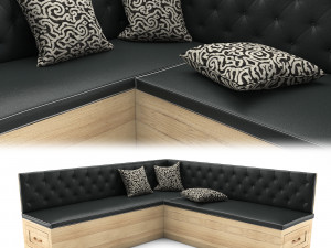 corner sofa for kitchen 2 3D Model