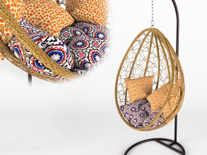 suspended swing wicker rattan 3D Model