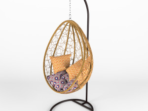 suspended swing wicker rattan 3D Model