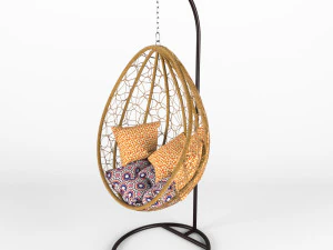 suspended swing wicker rattan 3D Model