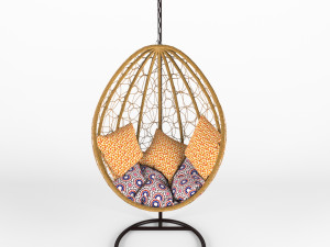 suspended swing wicker rattan 3D Model