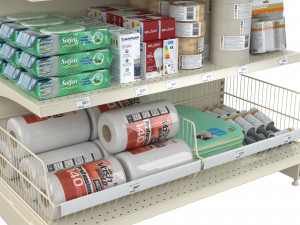 Stand with housewares 3D Model